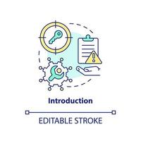 Introduction concept icon. Identification of key problems. Case drafting abstract idea thin line illustration. Isolated outline drawing. Editable stroke vector