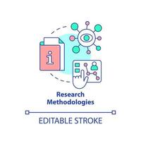 Research methodologies concept icon. Learning strategy. Advantage of case study abstract idea thin line illustration. Isolated outline drawing. Editable stroke vector