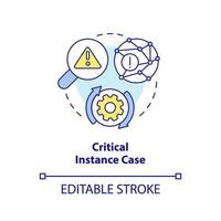 Critical instance case concept icon. Main thesis analytics. Type of events study abstract idea thin line illustration. Isolated outline drawing. Editable stroke vector
