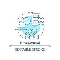 Price control turquoise concept icon. Wages regulation. Government and inflation abstract idea thin line illustration. Isolated outline drawing. Editable stroke vector