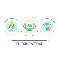 Safe wireless connection loop concept icon. Access to internet network. Digital technology abstract idea thin line illustration. Isolated outline drawing. Editable stroke vector