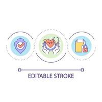 Medical records privacy loop concept icon. Patient information security. Healthcare service abstract idea thin line illustration. Isolated outline drawing. Editable stroke vector