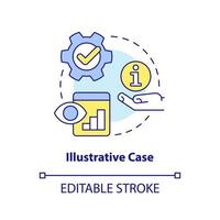 Illustrative case concept icon. Descriptive method usage. Type of processes study abstract idea thin line illustration. Isolated outline drawing. Editable stroke vector