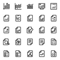 Outline icons for Reports and analytics. vector