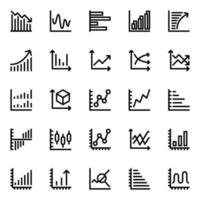 contorno íconos para informes y analítica. vector