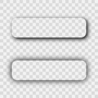 oscuro transparente realista sombra. conjunto de dos rectángulos con redondeado rincones oscuridad vector