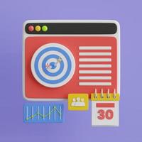 Project task management and effective time planning tools. Project development icon. 3D illustration. photo