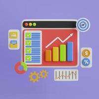 Project task management and effective time planning tools. Project development icon. 3D illustration. photo