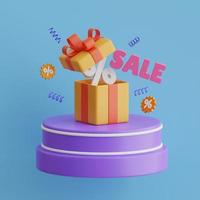 Online shopping 3D Illustration, online shop, online payment and delivery concept with floating elements. photo