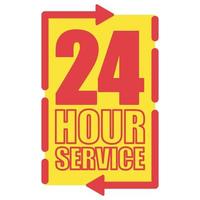 24 hour service text background vector