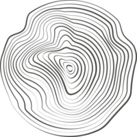 Topography line circles. Tree rings organic pattern. Nature wavy contour shape. Topographic icon png