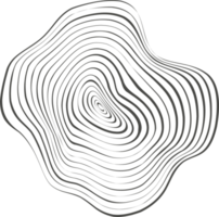 Topography line circles. Tree rings organic pattern. Nature wavy contour shape. Topographic icon png