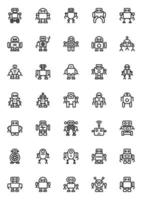 Outline icons for Robot. vector