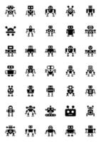 Glyph icons for Robot. vector