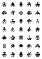 Glyph icons for Robot. vector