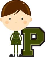 P is for Pilot Alphabet Learning Educational Illustration vector