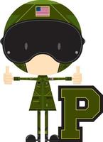 P is for Pilot Alphabet Learning Educational Illustration vector