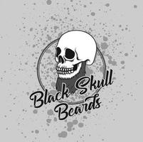 Skull beards with background illustration vector