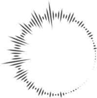 círculo audio aceno. circular música som equalizador. abstrato radial rádio e voz volume símbolo. png