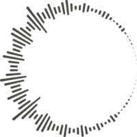 cirkel audio Vinka. cirkulär musik ljud utjämnare. abstrakt radiell radio och röst volym symbol. png