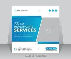 Healthcare consultant banner or square flyer social media post template design vector