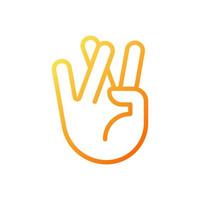 Praying for good luck pixel perfect gradient linear vector icon. Crossed ring and middle fingers. Hand gesture. Thin line color symbol. Modern style pictogram. Vector isolated outline drawing