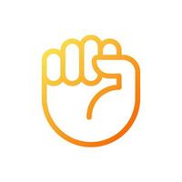 Riot fist pixel perfect gradient linear vector icon. Protests and fighting. Hand gesture. Social issue. Thin line color symbol. Modern style pictogram. Vector isolated outline drawing