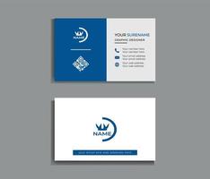 negocio tarjeta, negocio tarjeta plantilla, doble cara creativo profesional moderno sencillo único azul minimalista oro elegante vector blanco vertical y limpiar negocio tarjeta diseño impresión modelo.