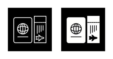 Ticket and Passport Vector Icon