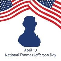 national thomas jefferson day Vector illustration.