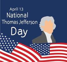 national thomas jefferson day Vector illustration.