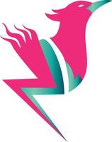 Phoenix bird logo and lightning vector