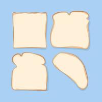 Set of different shape toast bread vector