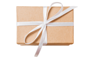 beige regalo scatola isolato su un' trasparente sfondo png
