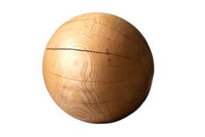 Wooden ball isolated on a transparent background png