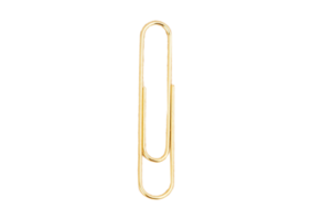 Golden clips isolated on a transparent background png