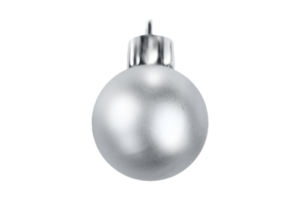 prata Natal bola isolado em uma transparente fundo png