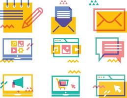 Flat design modern vector illustration icons set for web and mobile applications