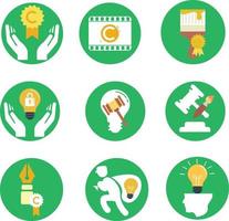 Set of flat design icons on the theme of business, finance, management and planning. vector