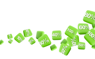 3d rendering 40 percent different positions icon set. 3d render special offer icon set. 40 percent. png