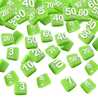 3d rendering 50 percent different positions icon set. 3d render discount Label up to fifty percent off icon set. 50 percent. png