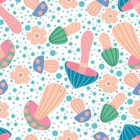 Magic mushroom seamless pattern vector