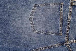 Blue denim texture and jeans background, jeans fabric Navy blue abstract backgrounds,Horizontal back pockets photo