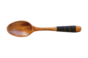 Brown wooden spoon isolated on a transparent background png