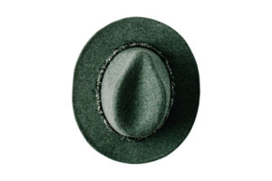 Green fedora hat isolated on a transparent background png