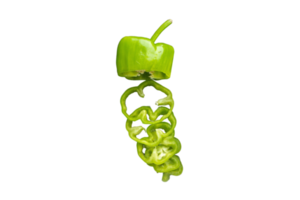 Green slices of paprika isolated on a transparent background png