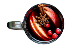 A cup of mulled wine isolated on a transparent background png