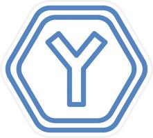 Y Intersection Vector Icon Style