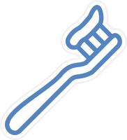 Tooth Paste on Brush Vector Icon Style