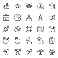 Outline icons for Science. vector